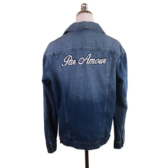 Sneak Peek Blue Denim Jean Jacket Boho Floral Embroidered Trucker M - Picture 10 of 10